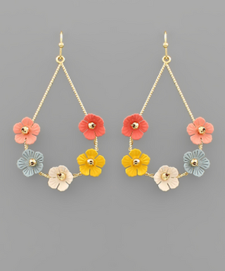 Multi Flower TDrop Earring