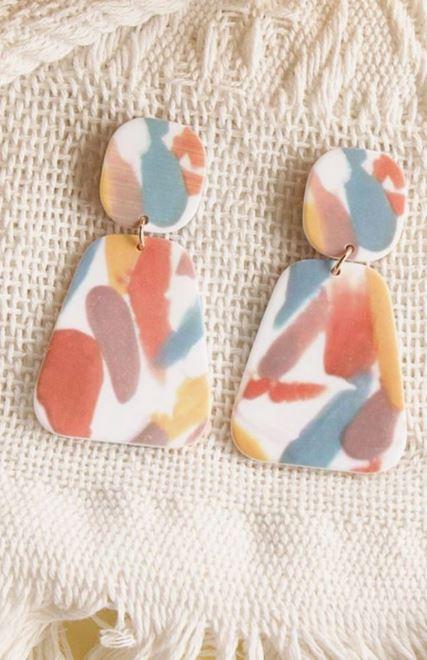 Multi Geo Clay Earrings