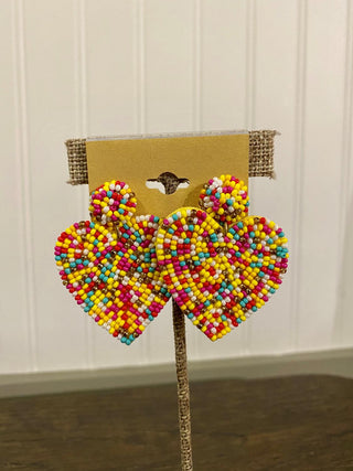 Multi Seed Heart Earring