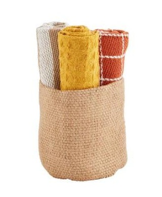 Mustard Jute Basket Towel Set