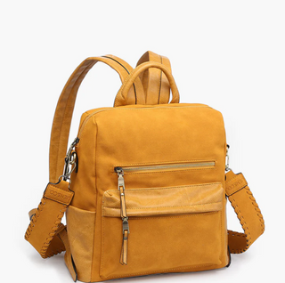 Mustard Suede Amelia Backpack