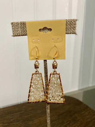 Natural Bead Trapazoid Earring