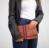 Navy/Red Stripe Clutch