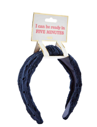 Navy Eyelet Knot Headband