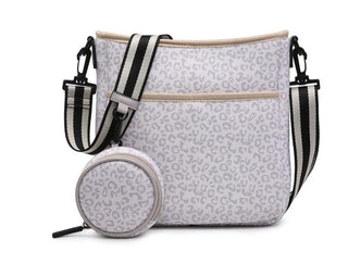 Neoprene Crossbody- Cheetah Strap White