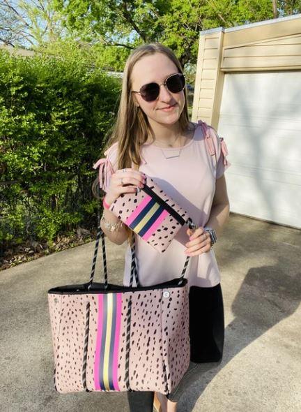 Pink Leopard Print Tote Bag