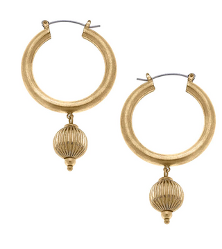 Nina Ribbed Drop Hoop