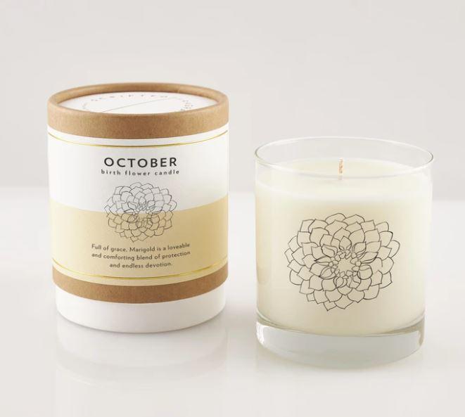 October Birth Flower Candle
