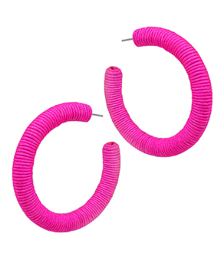 Ollie Hoop Earrings Fuchsia
