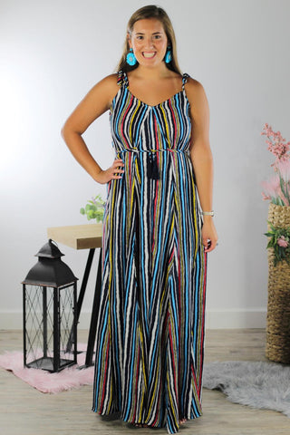Open Arms Stripe Maxi