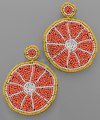 Orange Beaded Earrings