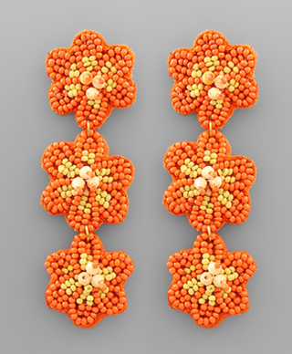 Orange Drop Flower Earring