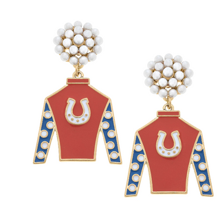 Orange Pearl Jockey Earring