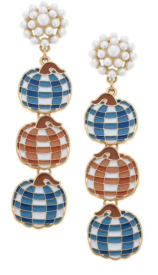 Orange Stacked Pumpkin Earring