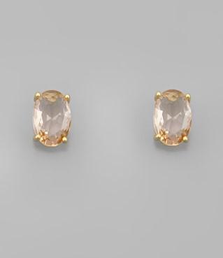 Oval Glass Studs Topaz