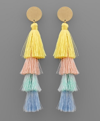 Pastel Layered Tassel Earring