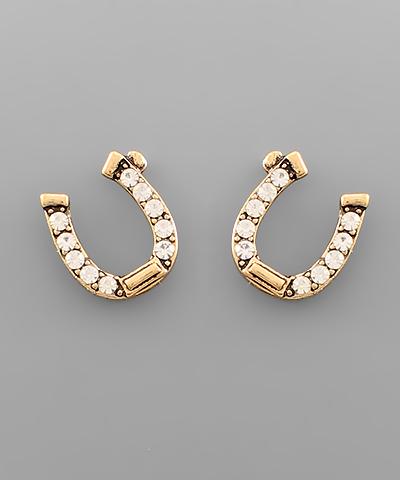 Pave Horseshoe Earring