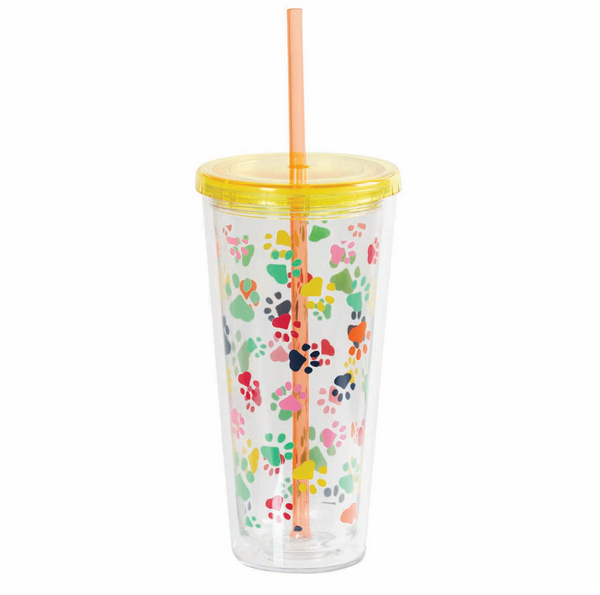 Paw Prints stained glass look 20-ounce tumbler/cup – Crunchy N Crafty