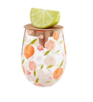 Peach Fruit Wine Glass Set