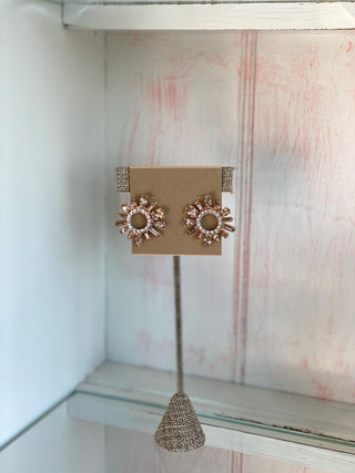 Peach Geo Circle Earring