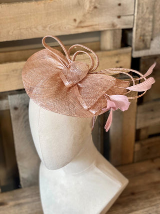 Peach Sinamay Fascinator