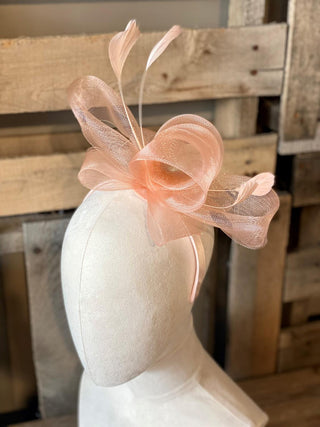 Peach Veileld Fascinator