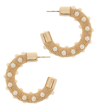 Pearl & Raffia Hoop