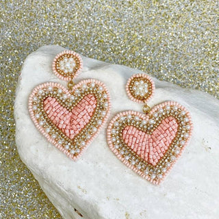 Pearl & Rhinestone Heart Earri