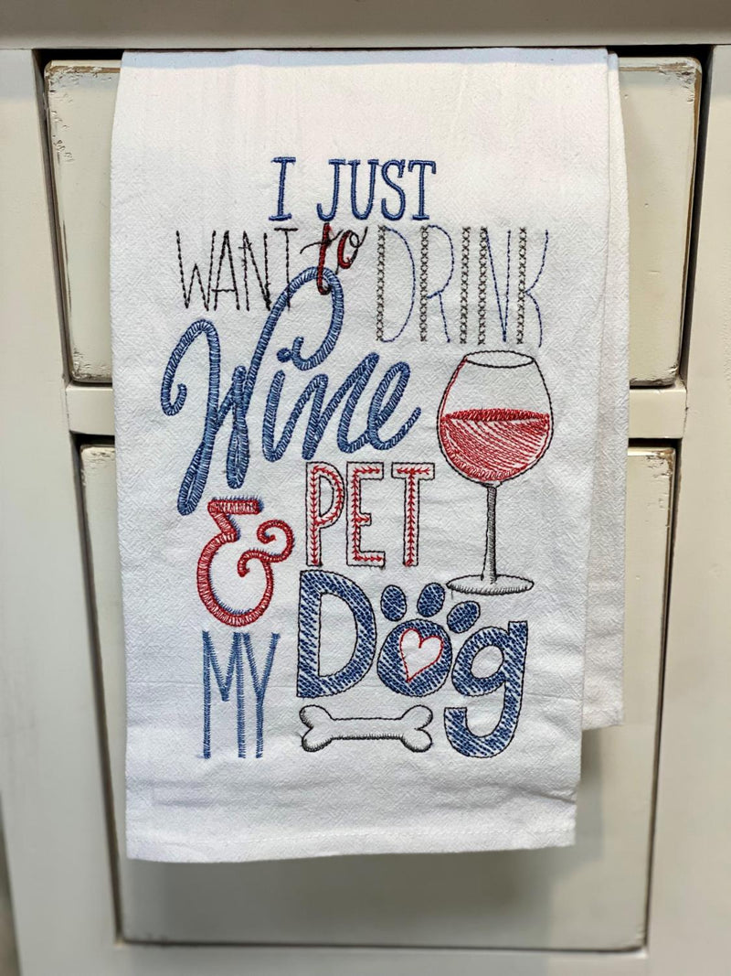 Pet Dog Embroidered Towel