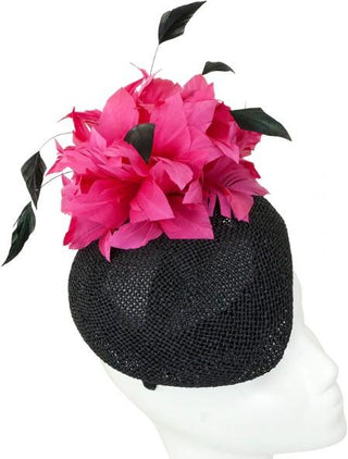 Pink/Black Feather Fascinator