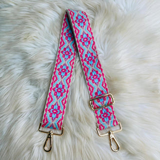 Pink/Blue Aztec Purse Strap