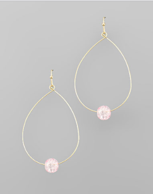 Pink Ball Teardrop Earring