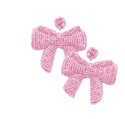 Pink Bow Earrings