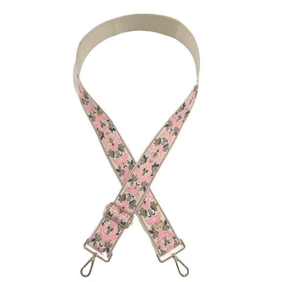 Pink & Camel Embroidery Strap