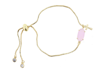 Pink Cross Bracelet