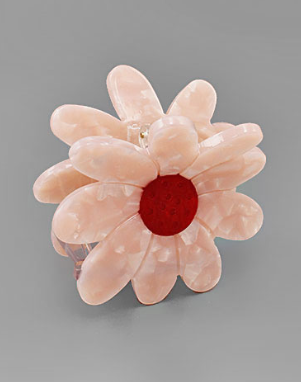 Pink Daisy Hair Clip