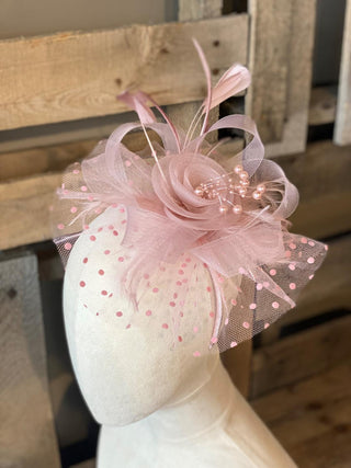 Pink Dot Ruffle Fascinator