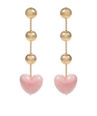 Pink Drop Heart Earring