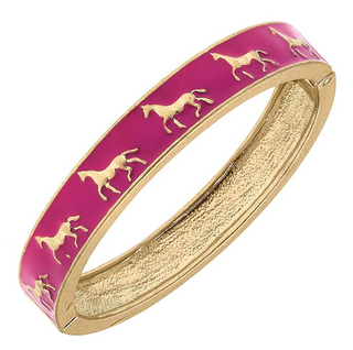 Pink Equestrian Hinge Bangle