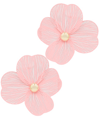 Pink Filigree Flower Earring