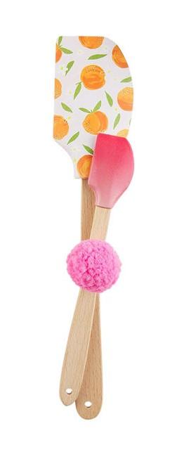 Pink Floral Spatula Set