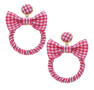 Pink Gingham Bow Hoop