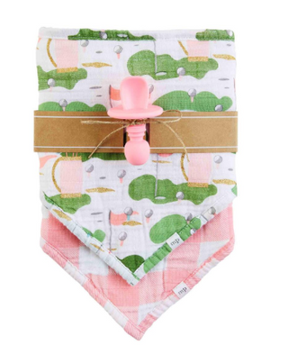 Pink Golf Bib & Spoon Set