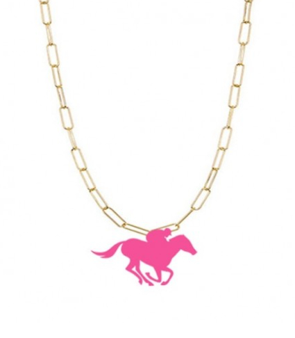 Pink Horse Gold Necklace