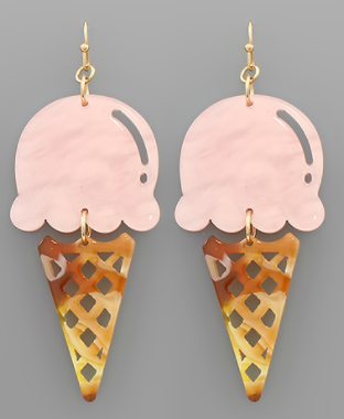 Pink Ice Cream Earring