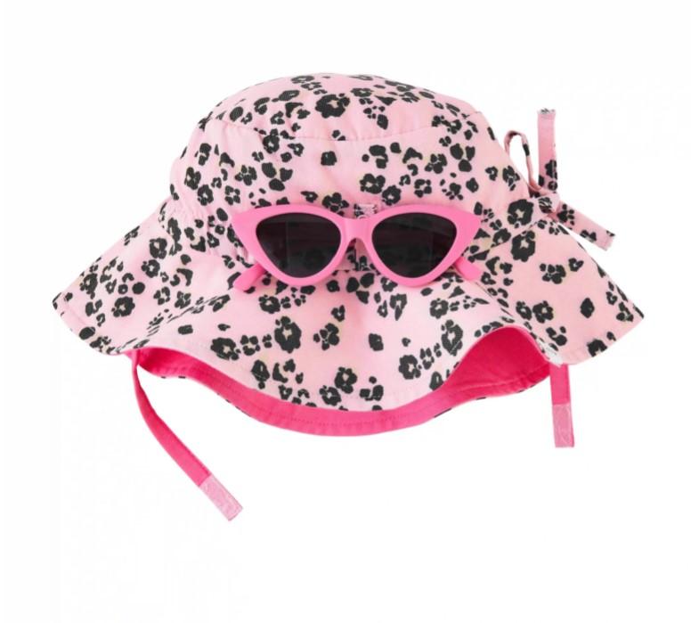 Pink Leopard Hat & Sunglasses