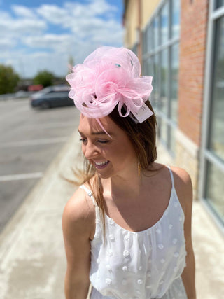 Pink Loop Feather Fascinator
