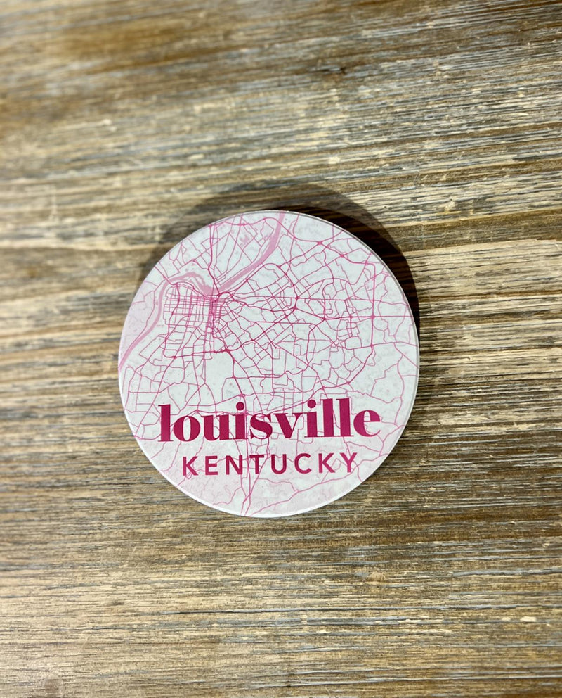 Pink Louisville Map Coaster