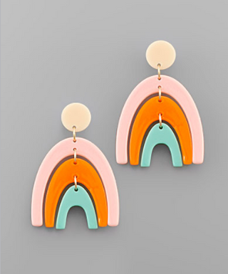Pink Multi Tier Arch Earring