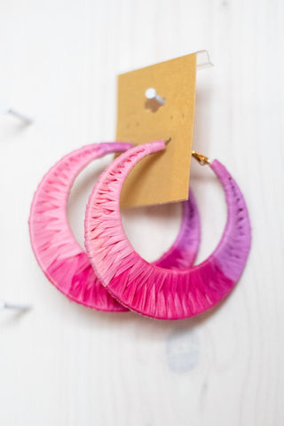Pink Ombre Raffia Hoop